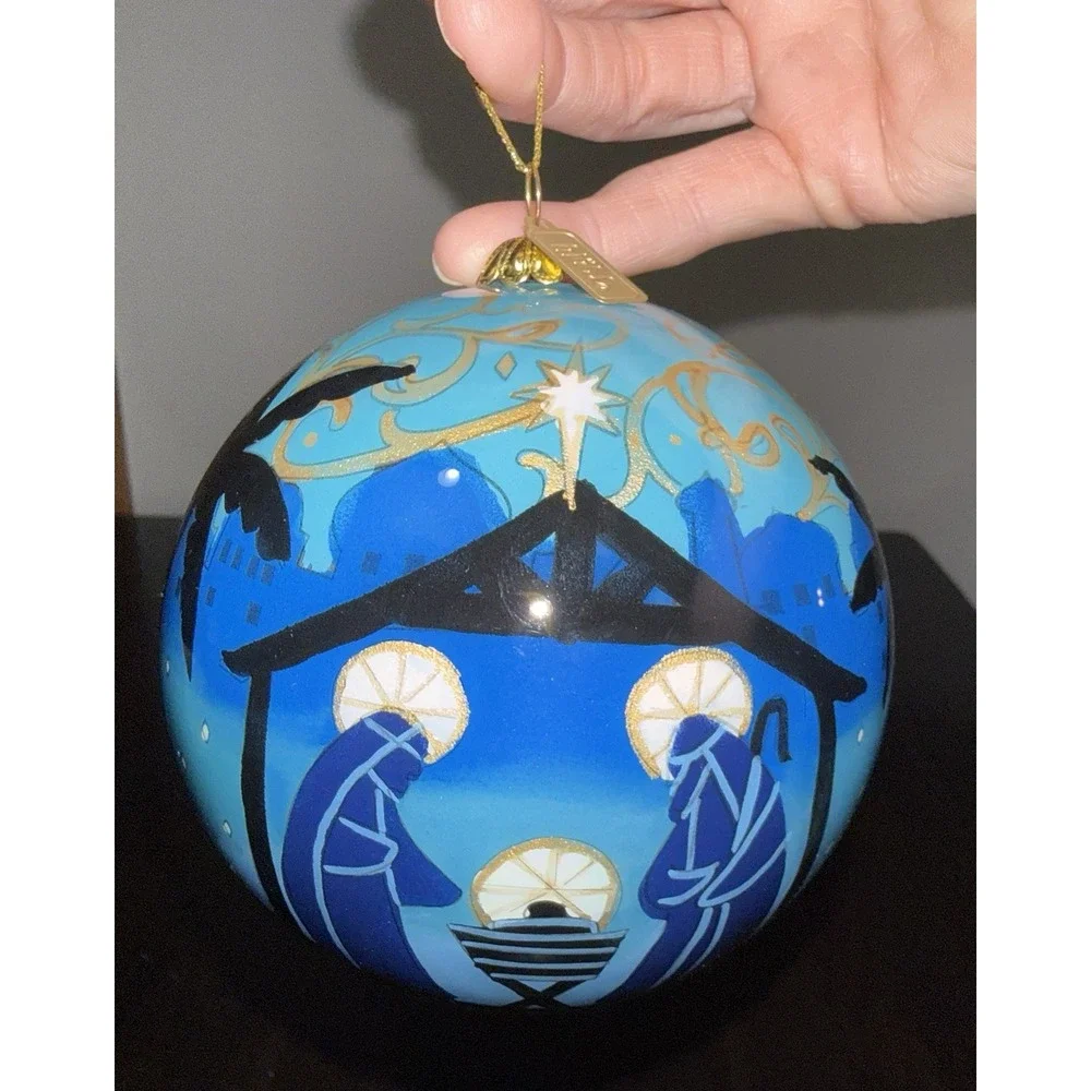 Pier 1 Imports Li Bien Nativity Wise Men Reverse Painted Glass Ornament 2017